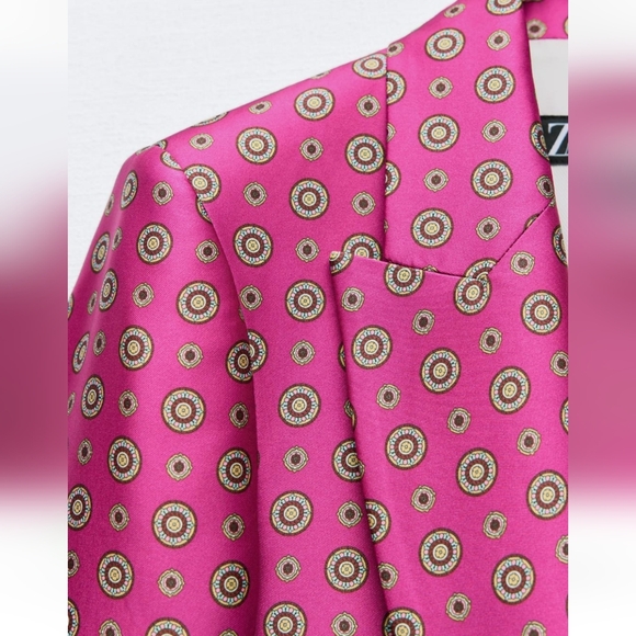BNWT! Zara Printed satin blazer - Picture 4 of 7